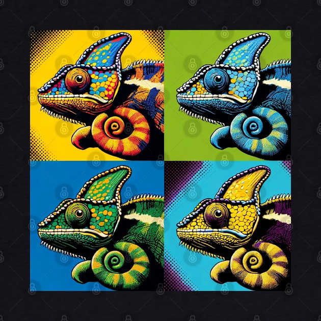 Veiled Chameleon Pop Art - Exotic Reptile by PawPopArt